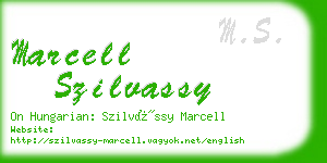 marcell szilvassy business card